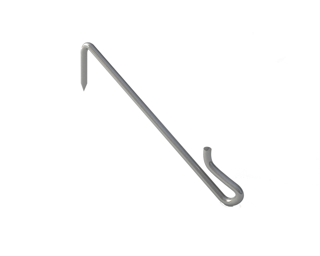leihaak punt/recht 50mm inox blank  per 5 kg