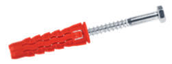 Universele plug met schroef zeskantkop, plug 10 x 50, schroef 6 x 70 mm per 25