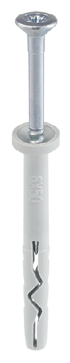 [SMNKC-06-040] Nagelplug met kraag NY, SMNKC 6 x 40 mm. per200
