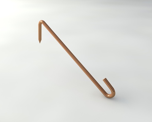 [DLH90KR-3mm] Slate hook, pointed end/straight 90 mm copper  per5 kg